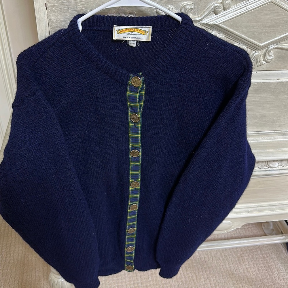 James Pringle weaver blue cardigan